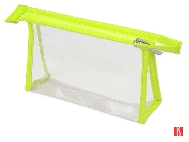 Прозрачная пластиковая косметичка Lucy, зеленое яблоко/прозрачный