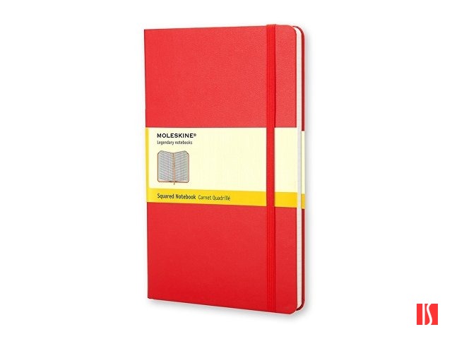 Записная книжка Moleskine Classic (в клетку) в твердой обложке, Large (13х21см), красный