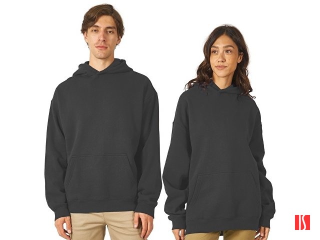 Купить Толстовка с капюшоном оверсайз «Berlin» унисекс, темно-серый Толстовка с капюшоном оверсайз «Berlin» унисекс, темно-серый