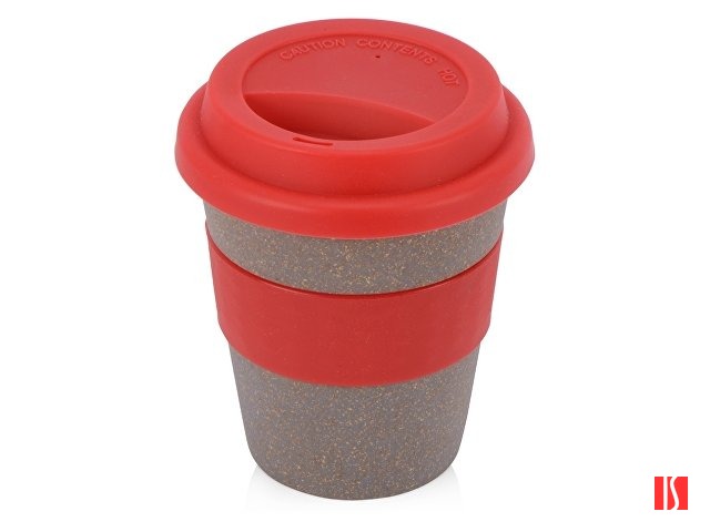 Стакан с силиконовой крышкой "Cafe", красный