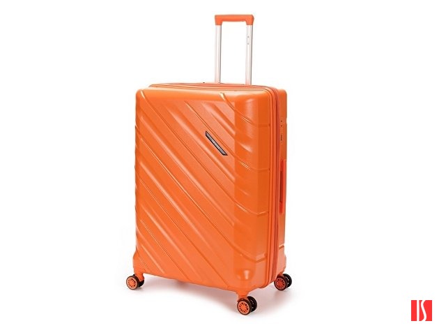 Чемодан TORBER В Отпуск, оранжевый, полипропилен, 54,5 х 33,5 х 79 см, 135 л