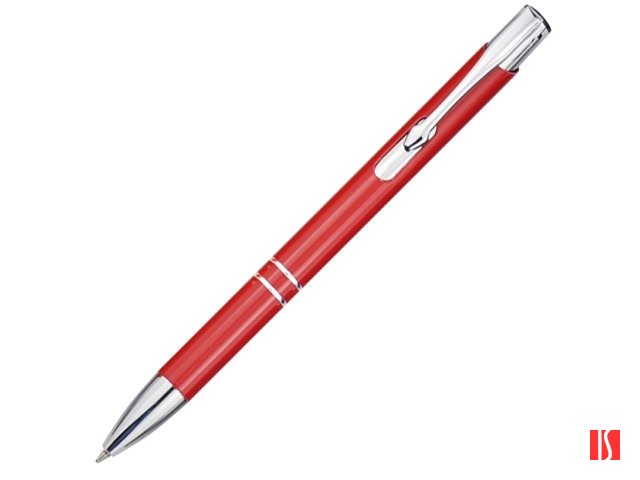 Алюминиевая шариковая кнопочная ручка Moneta, черные чернила, красный