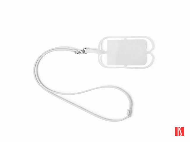 Силиконовый шнурок DALVIK с держателем мобильного телефона и карт, белый