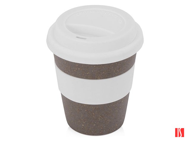 Стакан с силиконовой крышкой "Cafe", белый