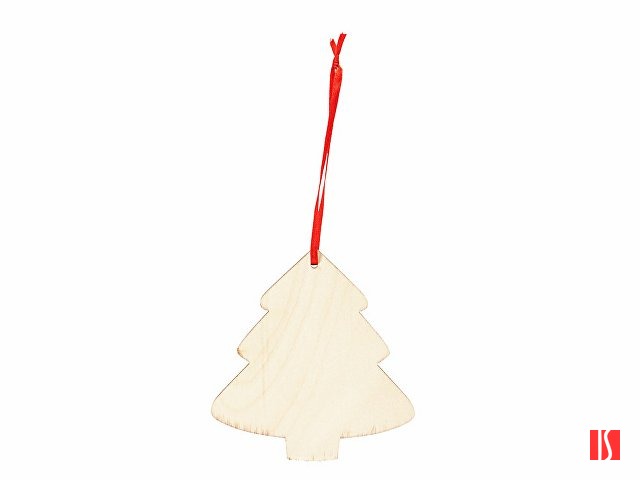 Деревянное новогоднее украшение JINGLE, елка, натуральный