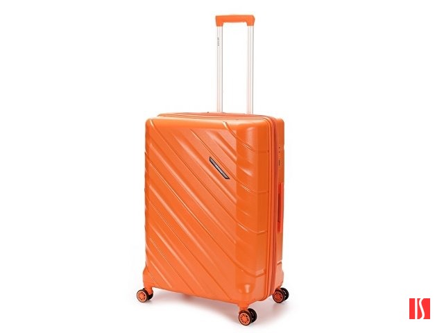 Чемодан TORBER В Отпуск, оранжевый, полипропилен, 45 х 28 х 68 см, 79 л