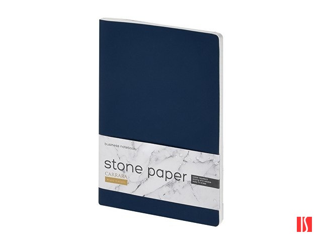 Тетрадь с каменной бумагой А5 "Carrara" 40 л., линейка, темно-синий