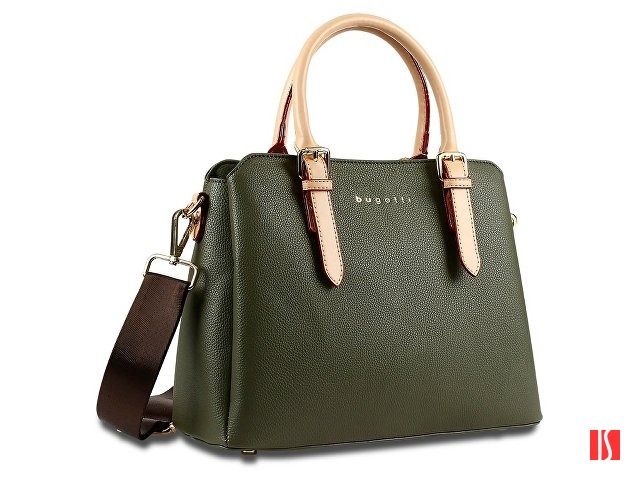 Сумка женская BUGATTI Ella, оливковая, полиуретан, 30х12х23 см