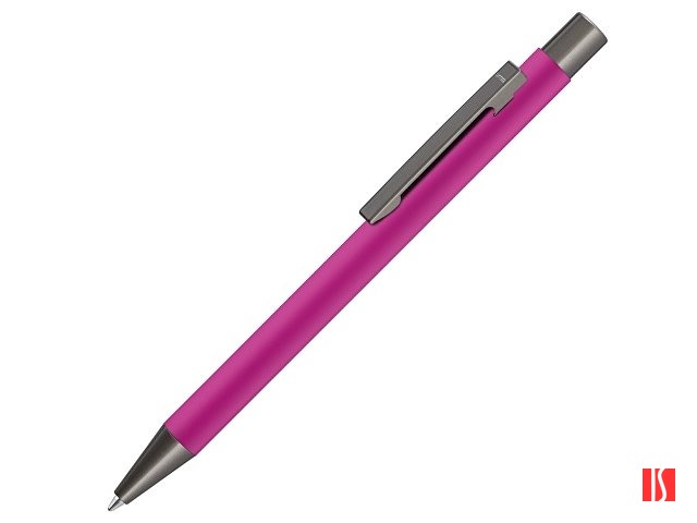 Ручка шариковая UMA «STRAIGHT GUM» soft-touch, с зеркальной гравировкой, розовый