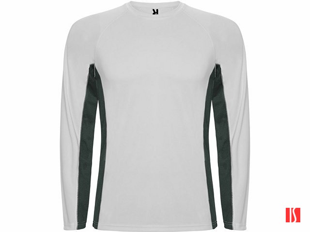 Футболка "Shanghai " мужская с длинным рукавом, белый/графитовый