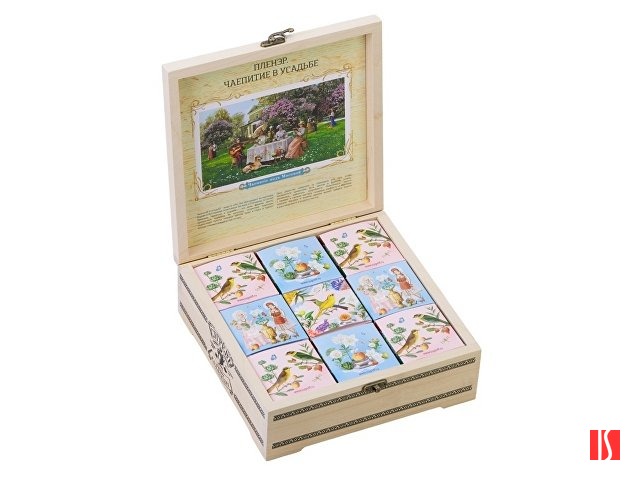 Подарочный набор c чаем "Весенняя коллекция" в деревянной шкатулке