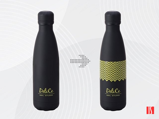 Вакуумная термобутылка «Vacuum bottle C1», soft touch, 500 мл, черный, с УФ печатью