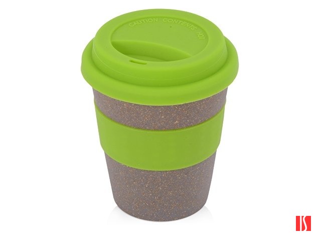 Стакан с силиконовой крышкой "Cafe", зеленое яблоко