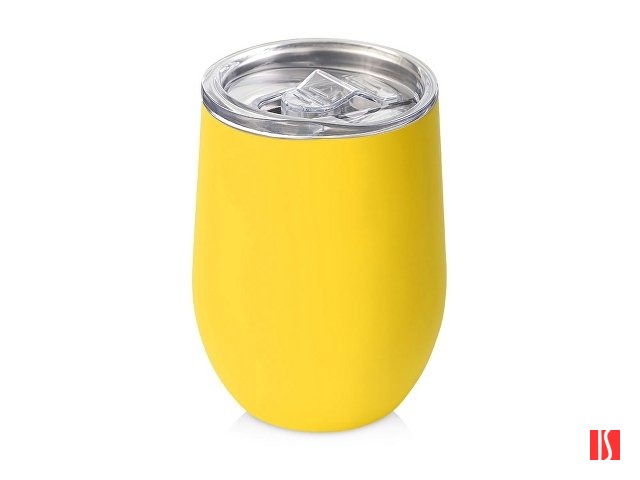 Термокружка Sense Gum, soft-touch, непротекаемая крышка, 370мл, желтый (P)