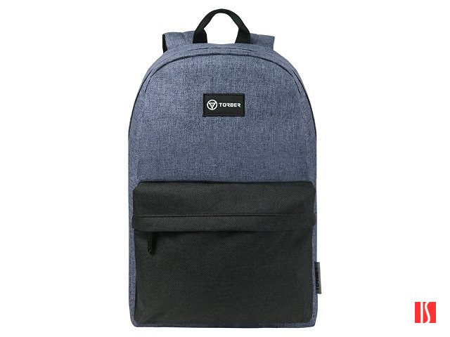 Рюкзак TORBER GRAFFI, серый с карманом черного цвета, полиэстер меланж, 42 х 29 x 19 см