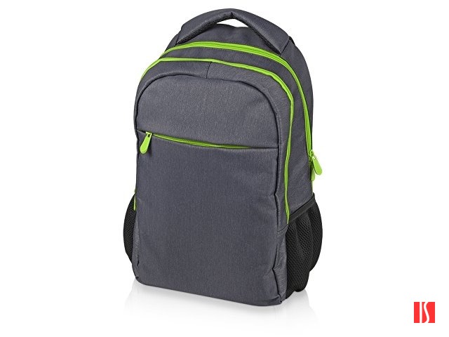 Рюкзак «Metropolitan», серый с зеленой молнией