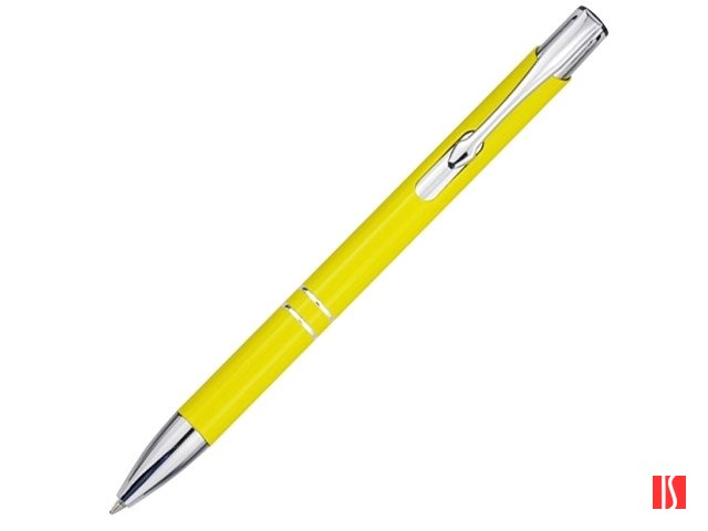 Алюминиевая шариковая кнопочная ручка Moneta, черные чернила, желтый