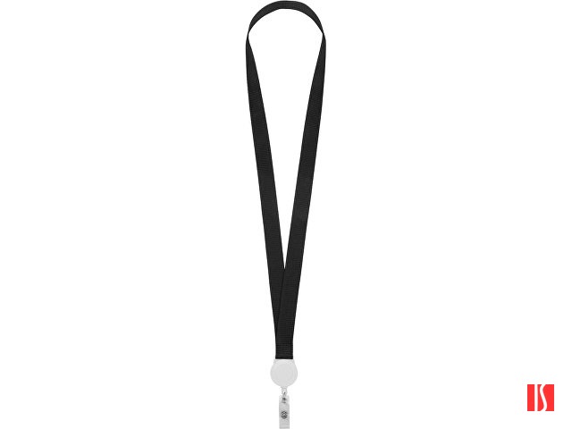 Ланьярд с ретрактором, черный