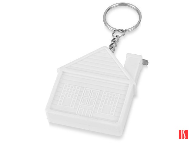 Брелок-рулетка "Домик", 1 м., белый