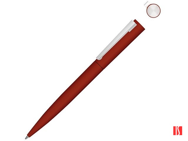 Металлическая шариковая ручка soft touch "Brush gum", красный