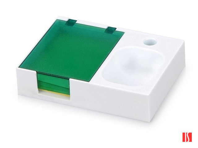 Подставка под ручку и скрепки «Потакет», белый/зеленый