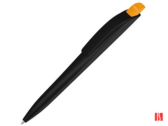 Ручка шариковая пластиковая "Stream", черный/охра