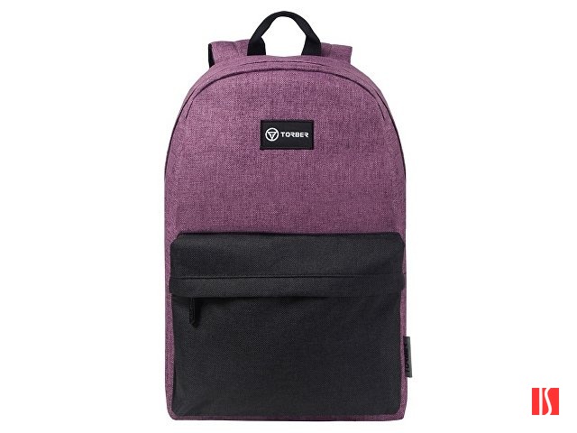 Рюкзак TORBER GRAFFI, фиолетовый с карманом черного цвета, полиэстер меланж, 42 х 29 x 19 см