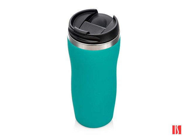 Термокружка "Mony Steel" 350 мл, soft touch, бирюзовый 320C