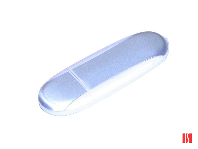 Флешка 3.0 промо овальной формы, 128 Гб, серебристый/прозрачный