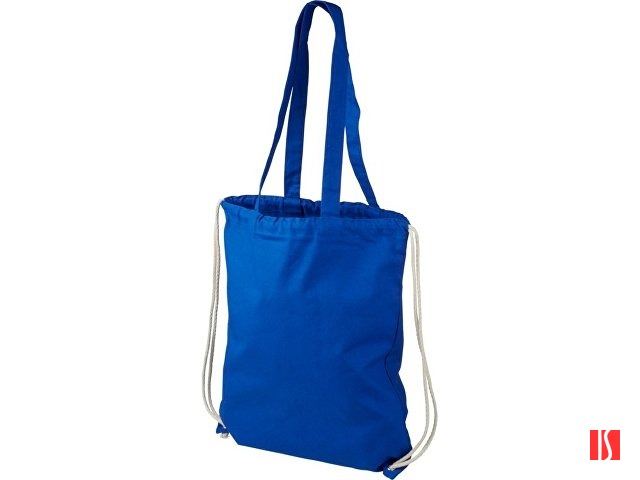 Рюкзак со шнурком Eliza из хлопчатобумажной ткани плотностью 240 г/м2, синий