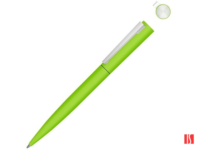 Металлическая шариковая ручка soft touch "Brush gum", светло-зеленый