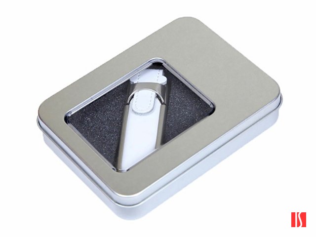 Металлическая коробочка G04 серебряного цвета с прозрачным окошком