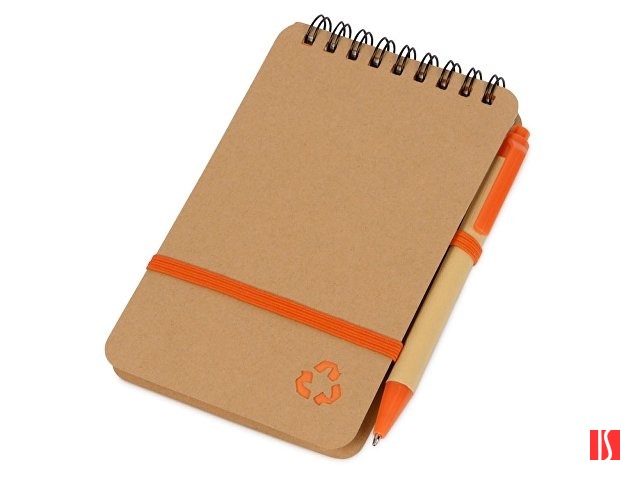 Набор канцелярский с блокнотом и ручкой "Masai", 70 л. нелинованных, оранжевый