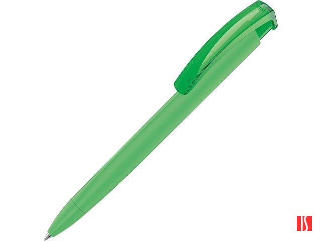 Ручка шариковая трехгранная UMA «TRINITY K transparent GUM», soft-touch, зеленое яблоко