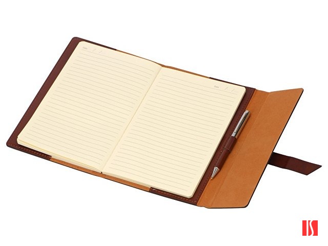 Бизнес-блокнот А5 с клапаном «Fabrizio» с ручкой, коричневый