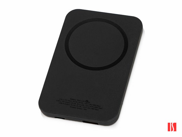 Магнитный беспроводной внешний аккумулятор "MagnetIQ", 5000 mah, 10 W, черный
