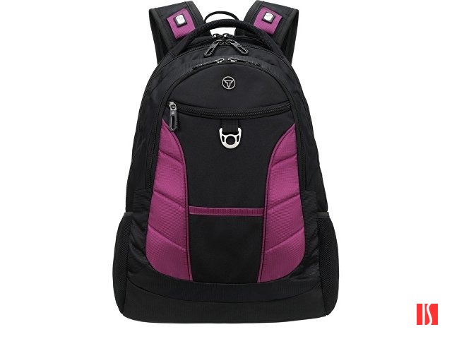 Рюкзак TORBER XPLOR с отделением для ноутбука 15", чёрный/бордовый, полиэстер 600D, 35x20x47 см, 33л