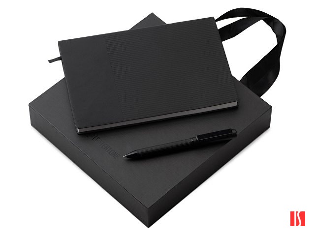 Набор блокнот в гибкой обложке А5 и металлическая шариковая ручка "Nabokov", черный