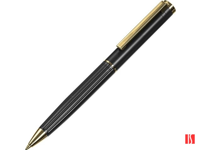 Шариковая металлическая ручка с золотистым слоем "Monarch Gold", черная