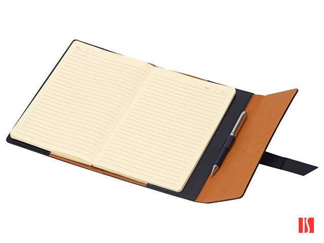 Бизнес-блокнот А5 с клапаном «Fabrizio» с ручкой, синий