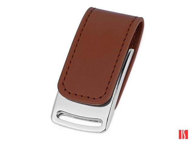 Флеш-карта USB 2.0 16 Gb с магнитным замком "Vigo", светло-коричневый/серебристый