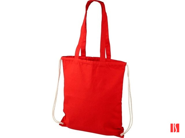 Рюкзак со шнурком Eliza из хлопчатобумажной ткани плотностью 240 г/м2, красный