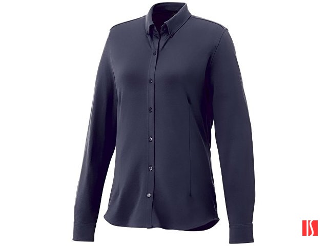 Купить Женская рубашка Bigelow из пике с длинным рукавом, темно-синий Женская рубашка Bigelow из пике с длинным рукавом, темно-синий