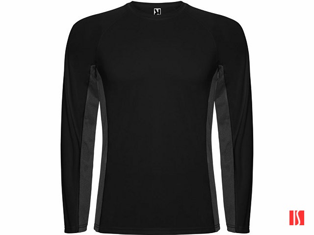 Футболка "Shanghai " мужская с длинным рукавом, черный/графитовый