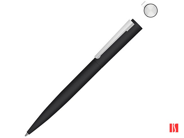 Металлическая шариковая ручка soft touch "Brush gum", черный