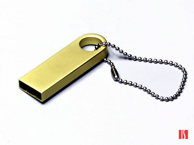 USB 2.0-флешка на 128 Гб с мини чипом и круглым отверстием, золотистый