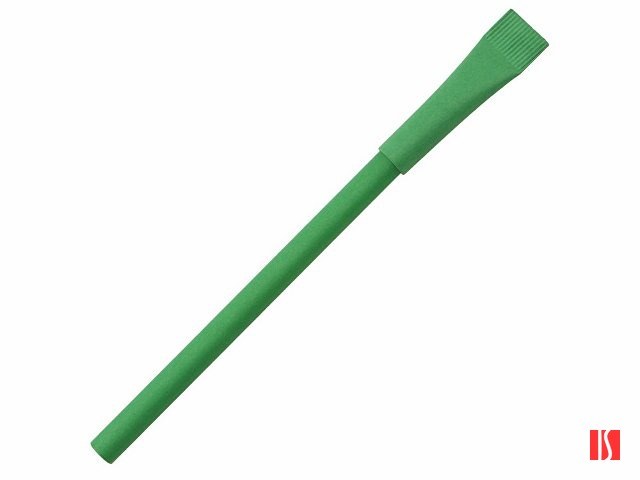 Ручка картонная с колпачком "Recycled", зеленый классик