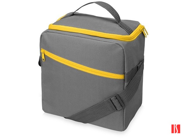 Изотермическая сумка-холодильник "Classic" c контрастной молнией, серый/желтый