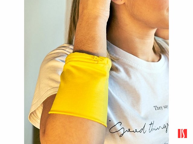 Эластичный браслет с карманом на молнии SPEED, желтый