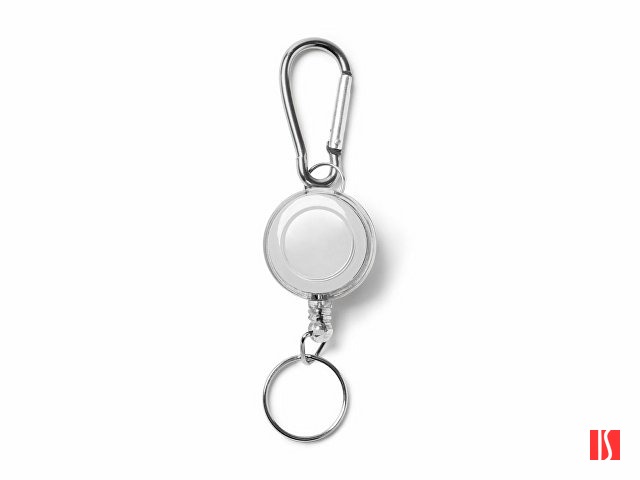 Брелок для ключей DOKI с карабином и выдвижным кольцом, белый